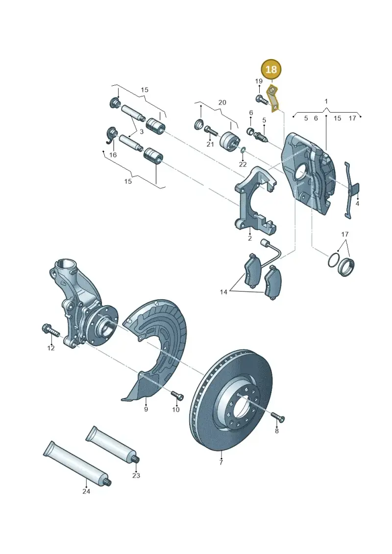 1K0611841A — Volkswagen Scirocco 2.0 (2014-2017) diagram 412615500, position 18