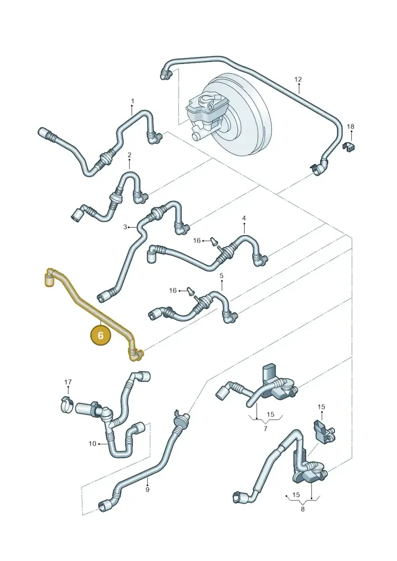 1K0612041FP — Volkswagen EOS 2.0 (2008-2010) diagram 460611750, position 6