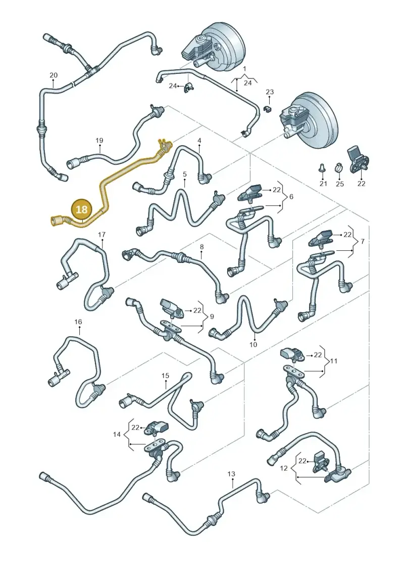 1K0612041GE — Volkswagen Golf (2011-2013) diagram 649611760, position 18