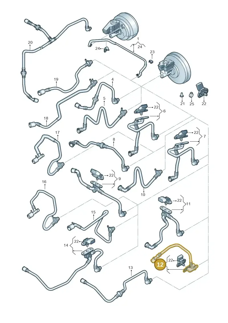 1K0612041JT — Volkswagen Golf (2011-2013) diagram 649611760, position 12