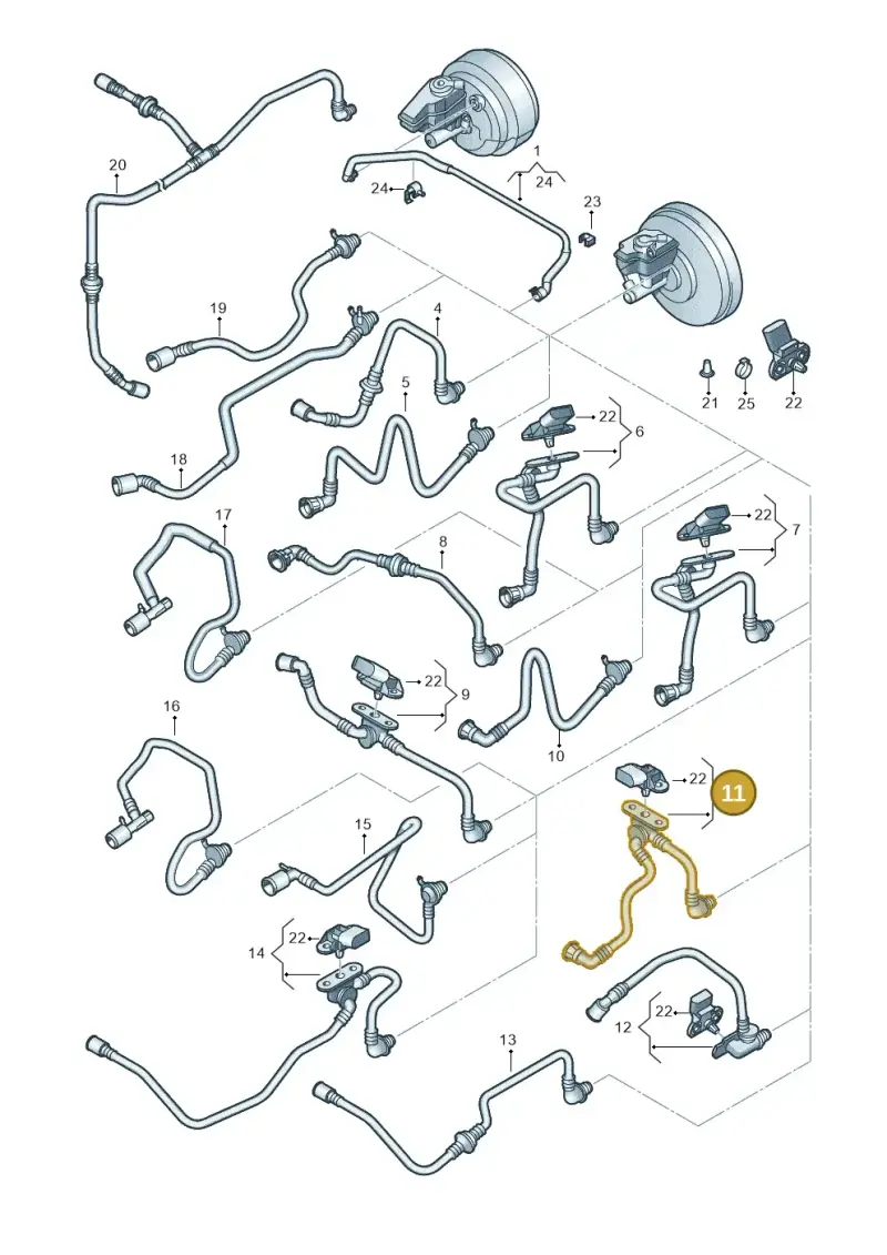 1K0612041KA — Volkswagen Golf (2011-2013) diagram 649611760, position 11