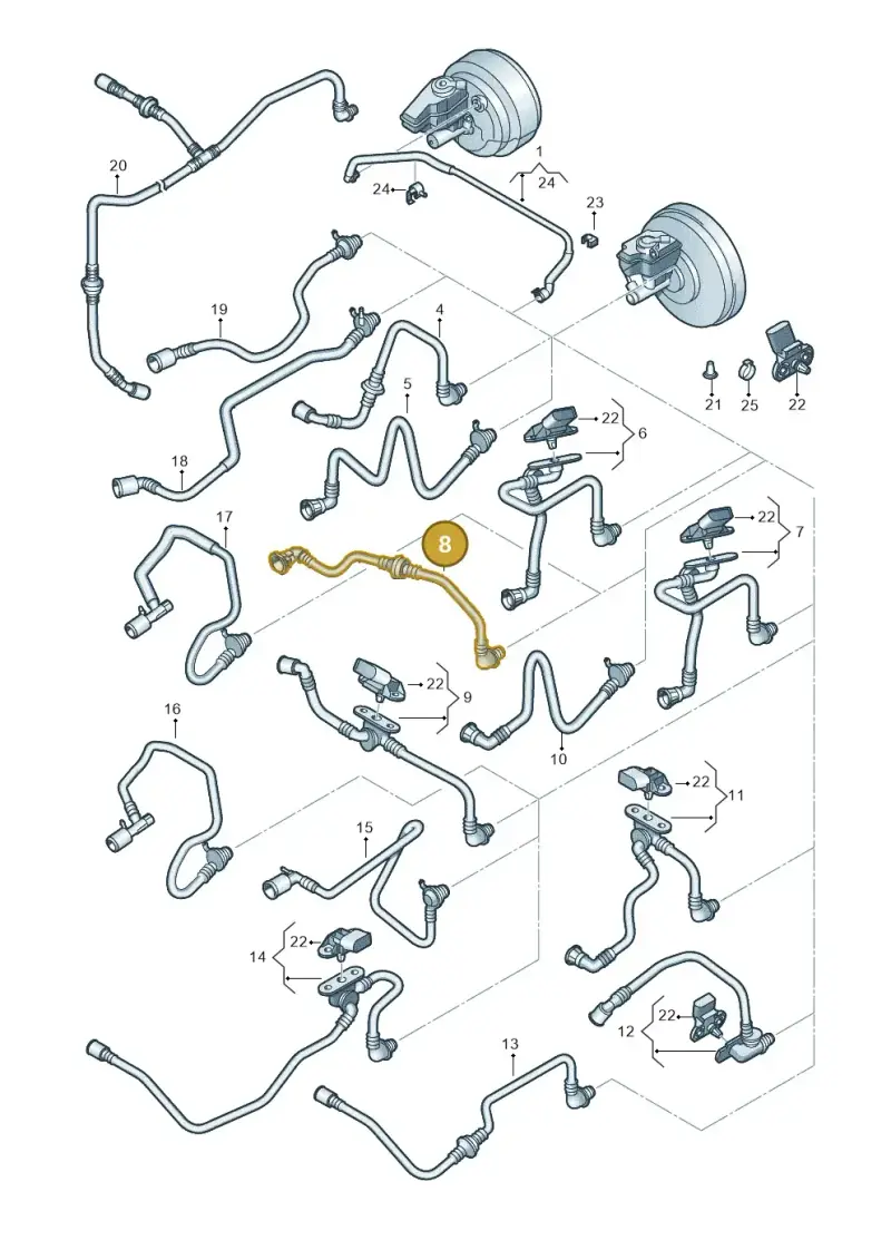 1K0612041KE — Volkswagen Golf (2011-2013) diagram 649611760, position 8