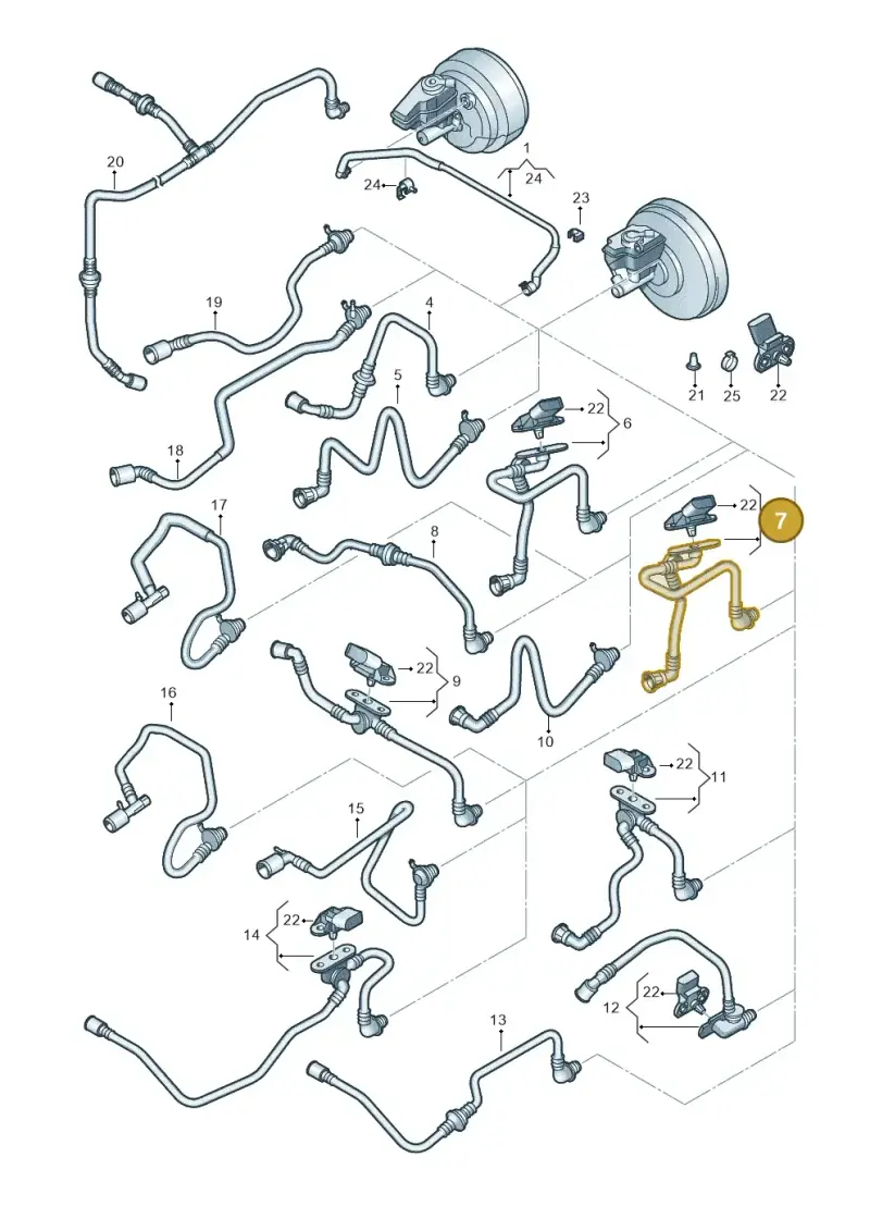 1K0612041KG — Volkswagen Golf (2011-2013) diagram 649611760, position 7