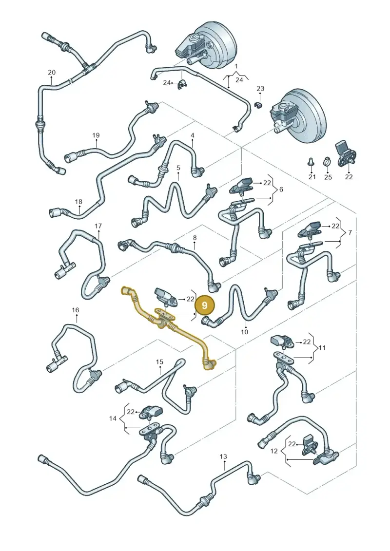 1K0612041KH — Volkswagen Golf (2011-2013) diagram 649611760, position 9