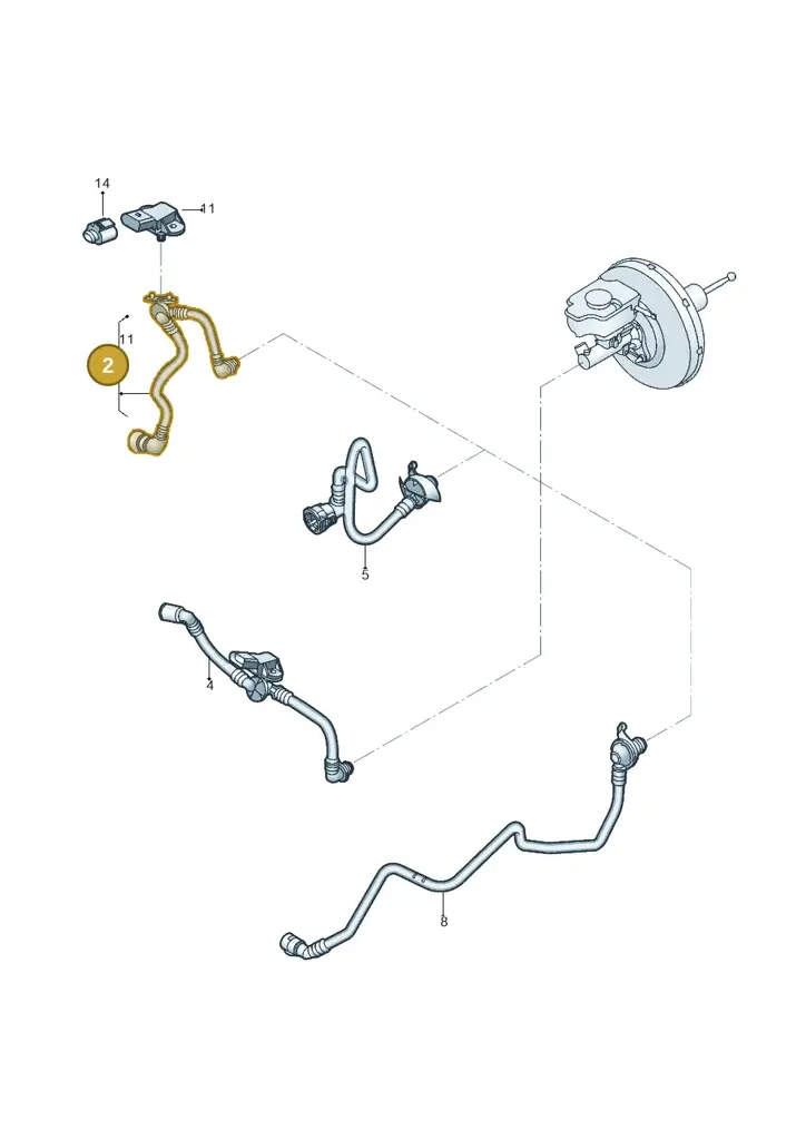1K0612041KP — Volkswagen Jetta 1.6 (2014-2018) diagram 854611070, position 2