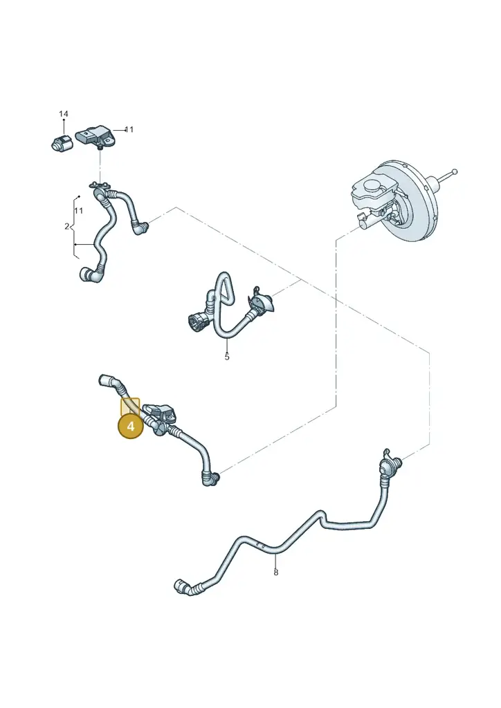 1K0612041KR — Volkswagen Jetta 1.6 (2014-2018) diagram 854611070, position 4