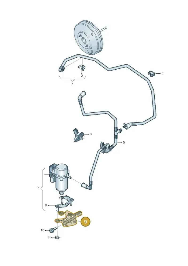 1K0612391AE — Volkswagen Touran 2.0 (2010-2015) diagram 694611770, position 9
