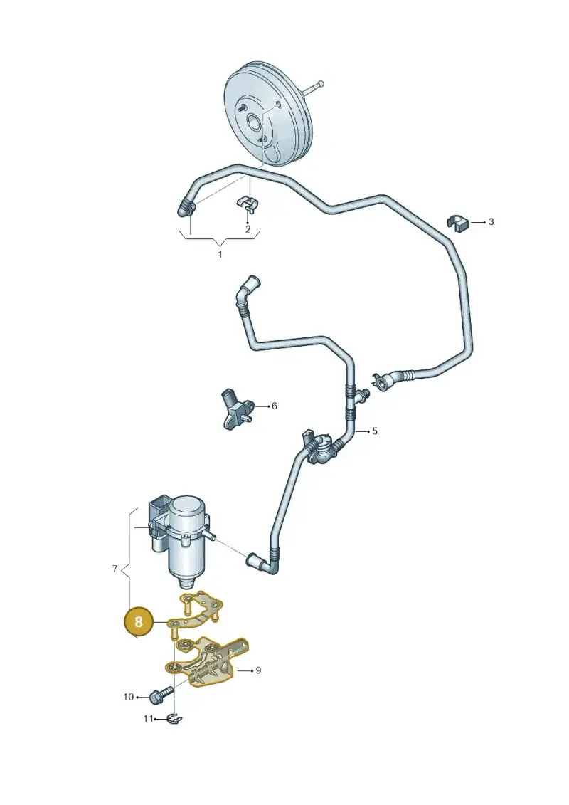 1K0612391Q — Volkswagen Touran 2.0 (2010-2015) diagram 694611770, position 8