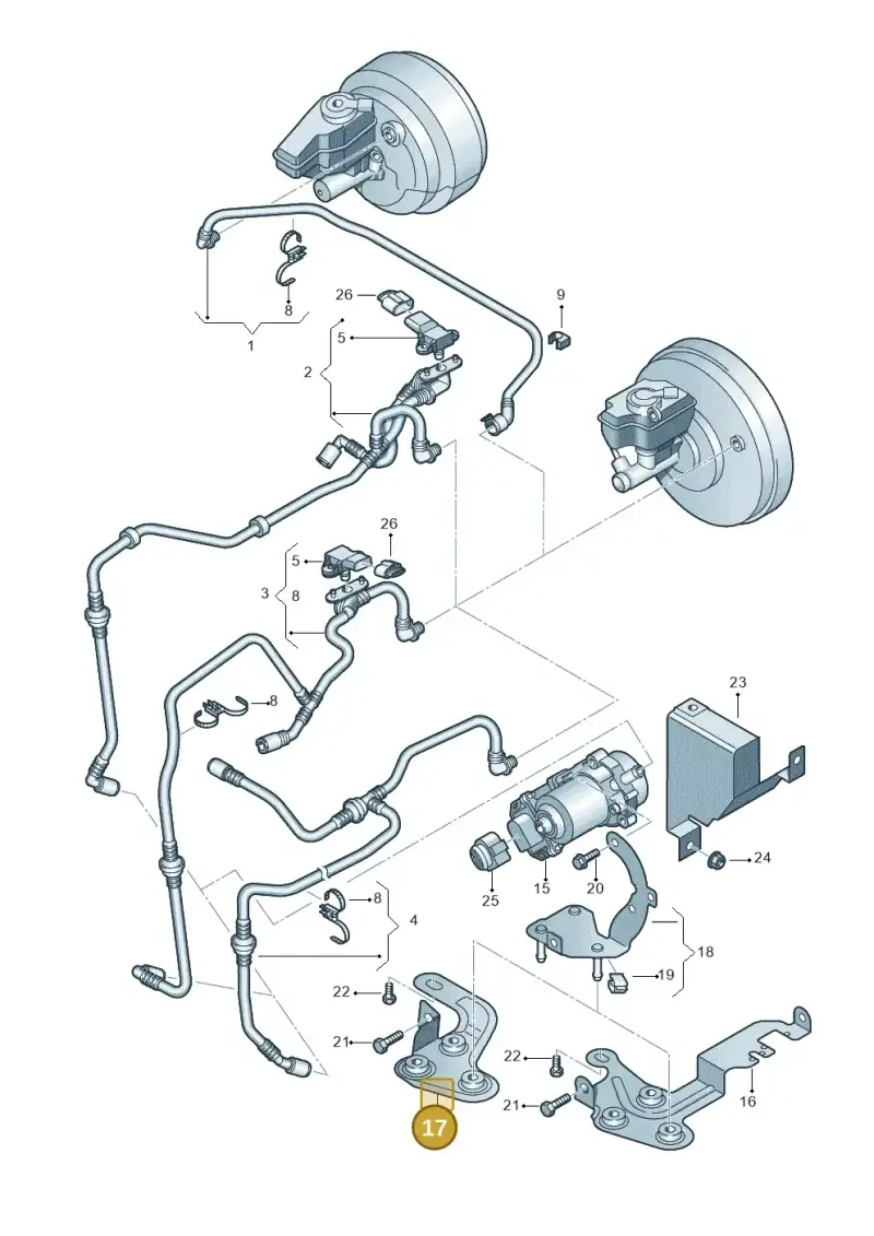 1K0612391R — Audi A3 Sportback (2008-2013) diagram 412611800, position 17
