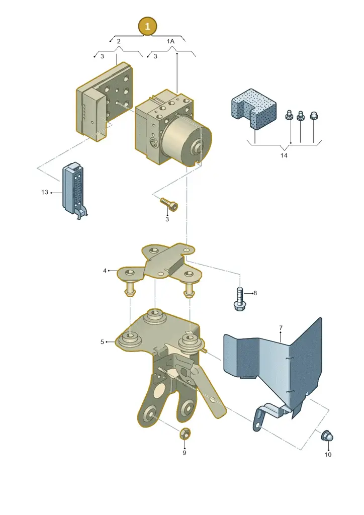1K0614117TBEF — Volkswagen Jetta 1.6 (2014-2018) diagram 412614100, position 1