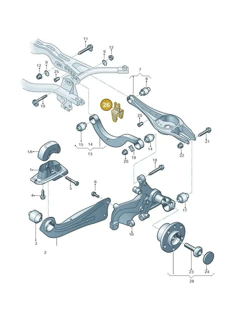 1K0614167C — Volkswagen Golf 1.6 (2015-2019) diagram 746505050, position 26