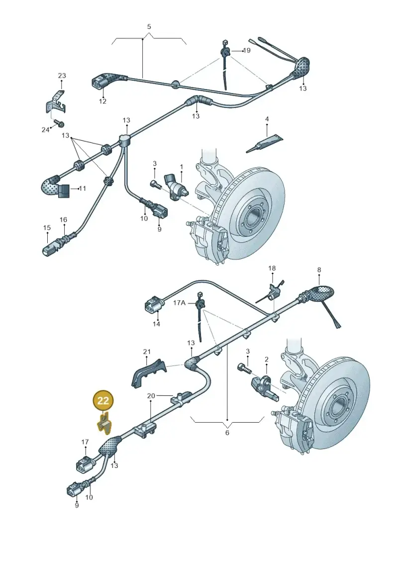 1K0614167C — Volkswagen Golf Estate 1.4 (2014-2017) diagram 763927000, position 22