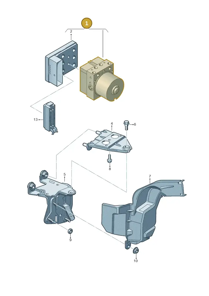 1K0614517DP — Volkswagen Jetta 1.4 (2013-2015) diagram 651614100, position 1