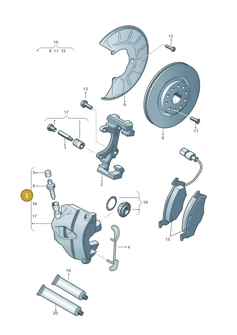 1K0615124M — Volkswagen Scirocco 2.0 (2014-2017) diagram 786615000, position 1