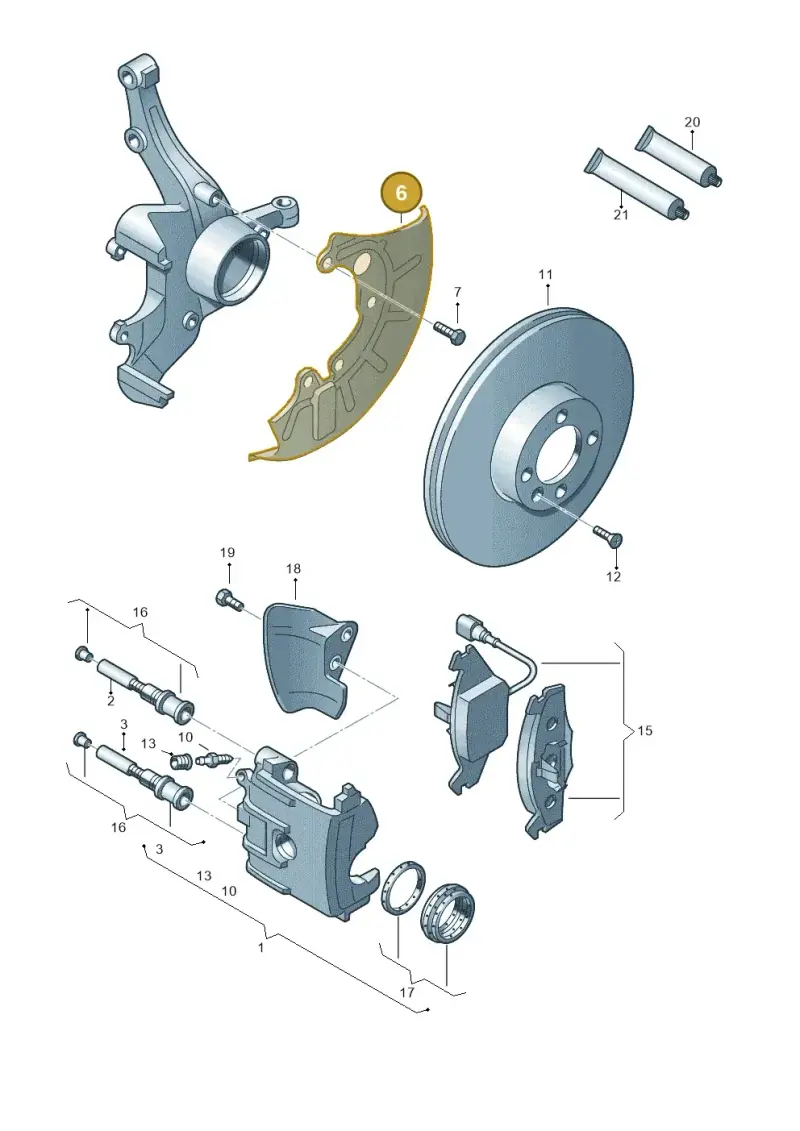 1K0615311F — Volkswagen New beetle cabriolet (2016-2019) diagram 253615160, position 6