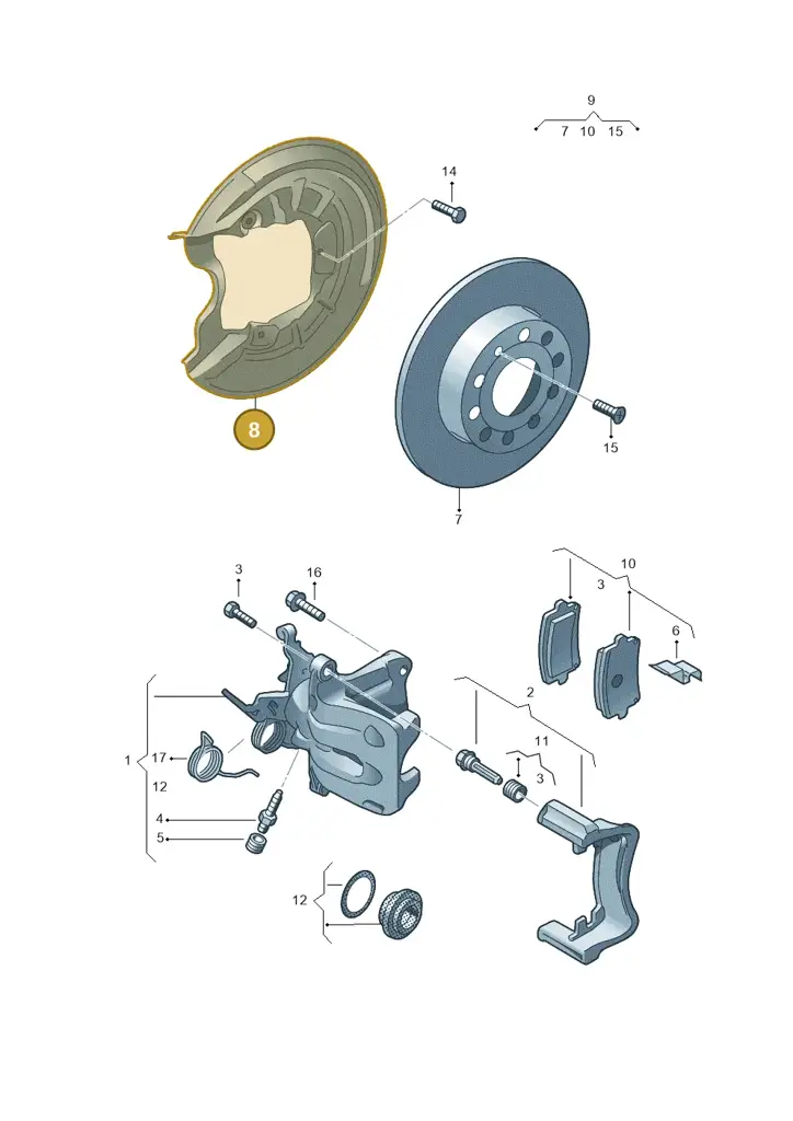 1K0615612N — Volkswagen Caddy kombi (2015-2020) diagram 786615500, position 8