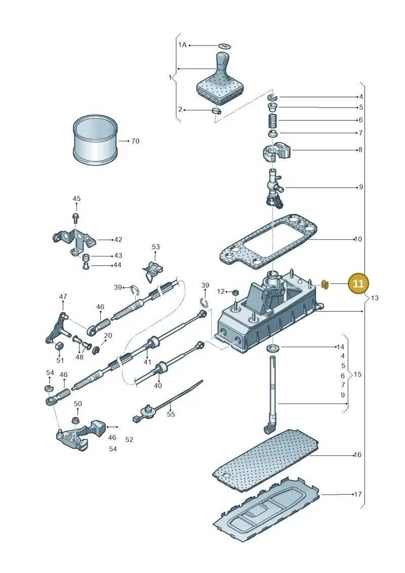 1K0711047 — Volkswagen Scirocco 2.0 (2014-2017) diagram 615711300, position 11
