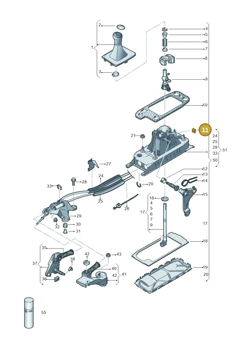 1K0711047 — Volkswagen Golf 1.4 BlueMotion (2012-2017) diagram 746711300, position 11