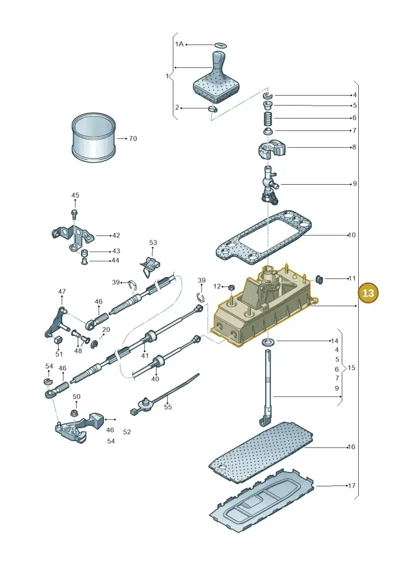 1K0711050A — Volkswagen Scirocco 2.0 (2014-2017) diagram 615711300, position 13