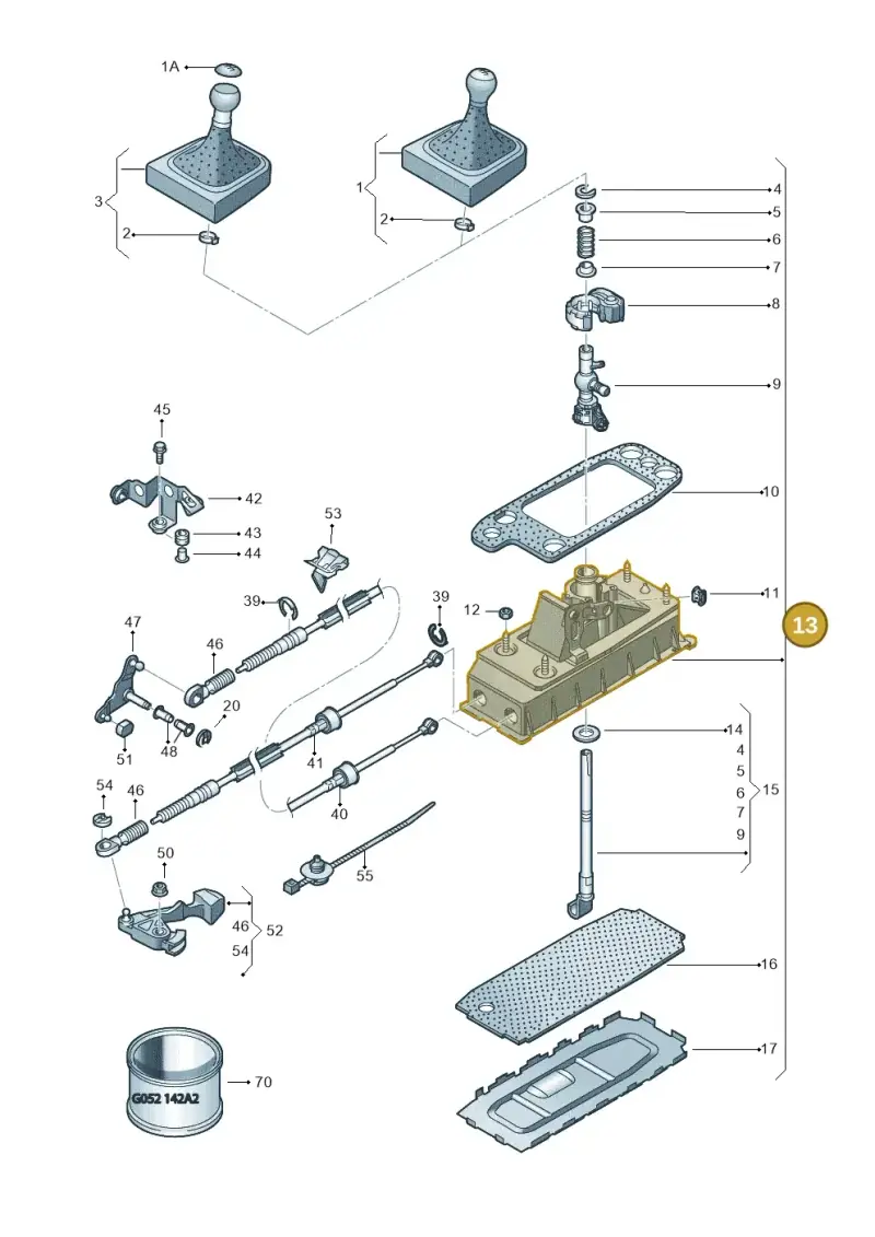 1K0711050A — Volkswagen Golf (2011-2013) diagram 649711300, position 13