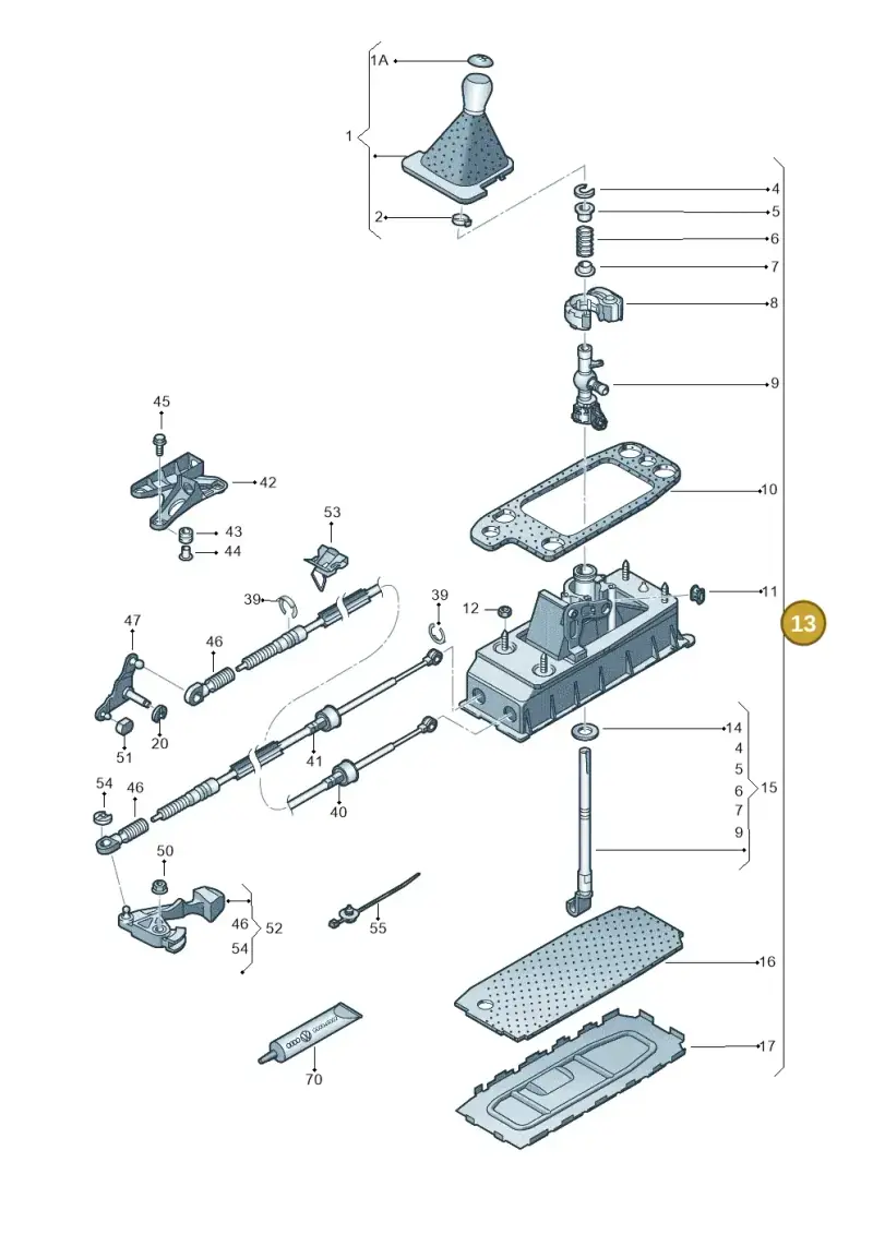 1K0711050A — Volkswagen Golf Cabriolet (2011-2016) diagram 691711300, position 13