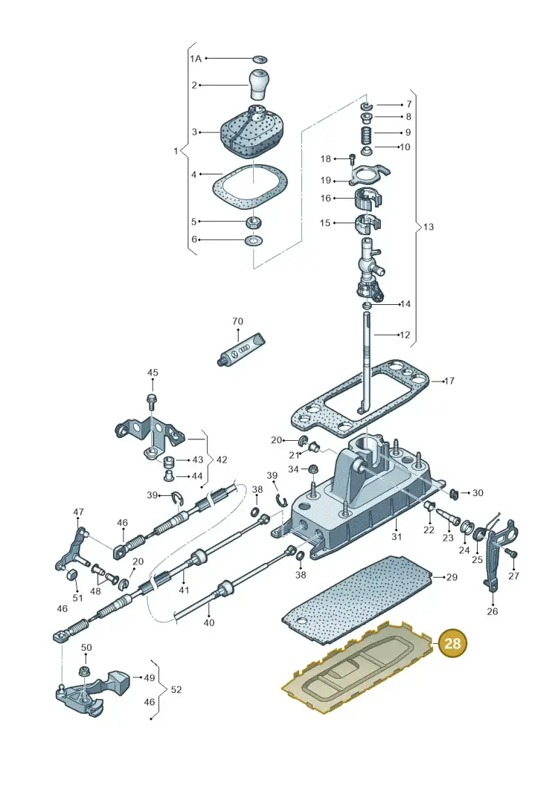 1K0711091A — Volkswagen Jetta (2013-2014) diagram 409711300, position 28