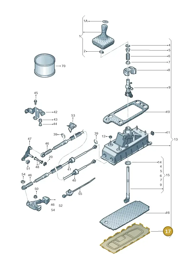 1K0711091A — Volkswagen Scirocco 2.0 (2014-2017) diagram 615711300, position 17