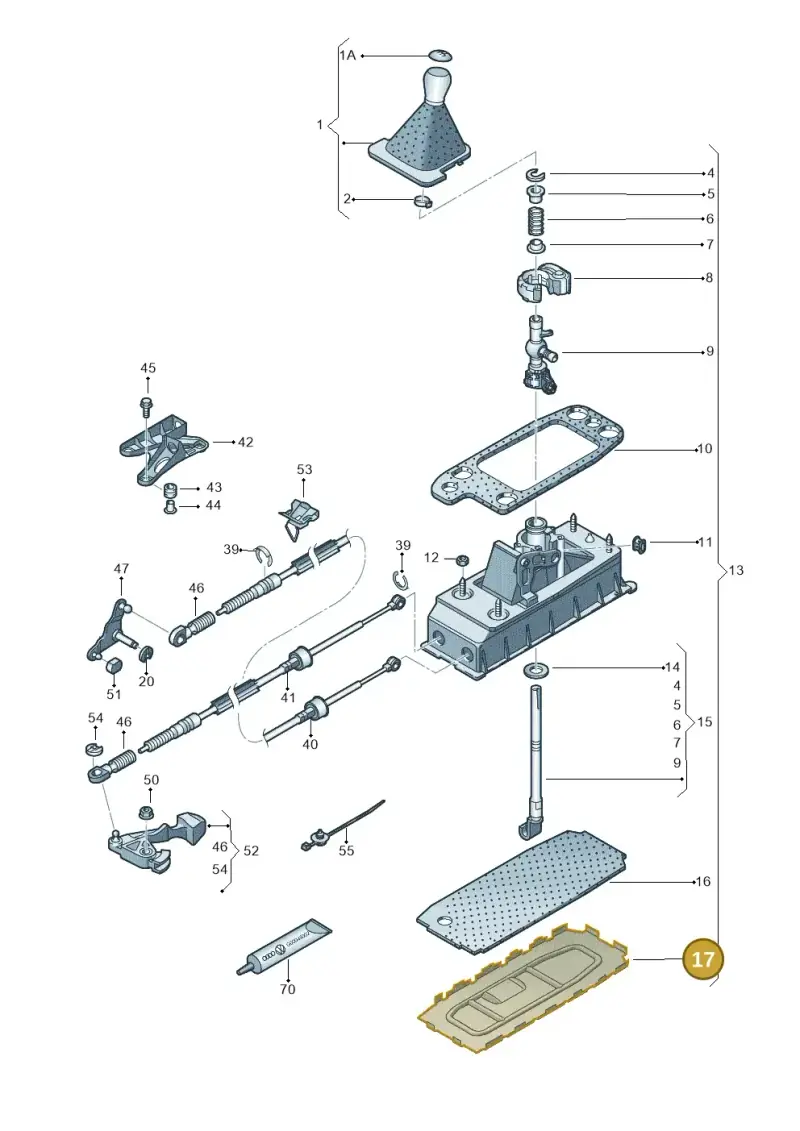 1K0711091A — Volkswagen Golf Cabriolet (2011-2016) diagram 691711300, position 17