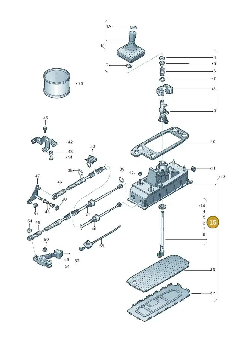 1K0711112B — Volkswagen Scirocco 2.0 (2014-2017) diagram 615711300, position 15