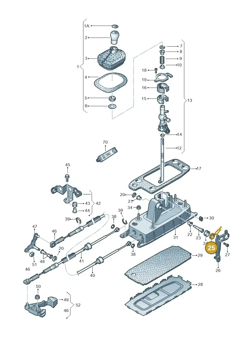1K0711145 — Volkswagen Jetta (2013-2014) diagram 409711300, position 25