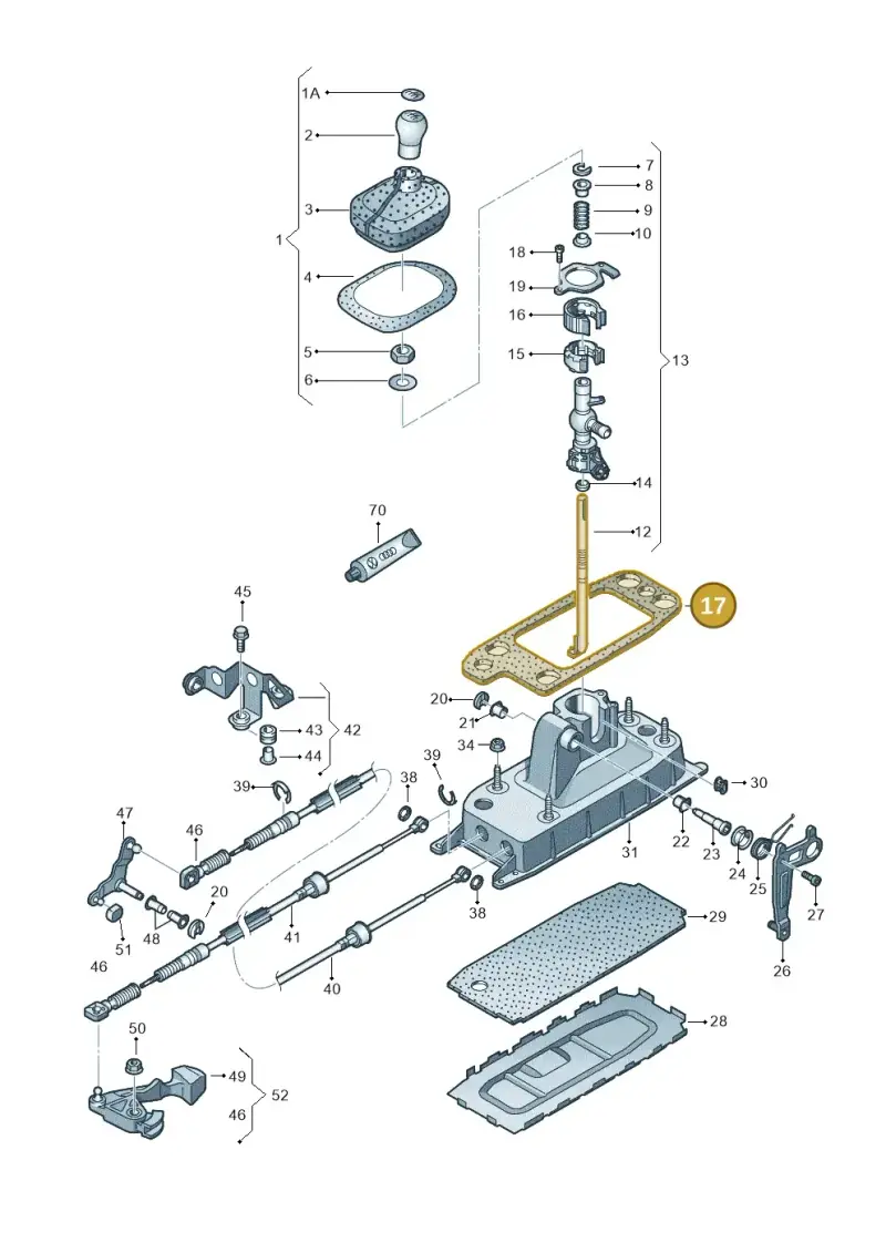 1K0711267B — Volkswagen Jetta (2013-2014) diagram 409711300, position 17