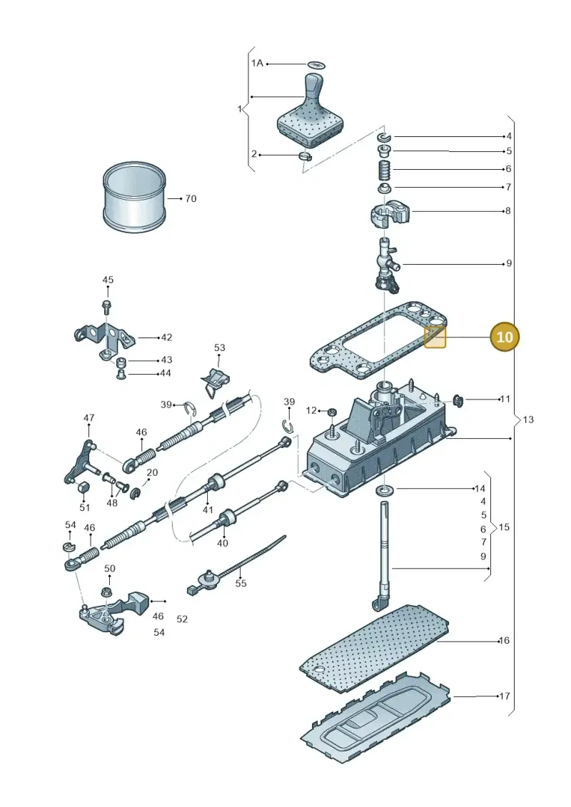 1K0711267B — Volkswagen Scirocco 2.0 (2014-2017) diagram 615711300, position 10