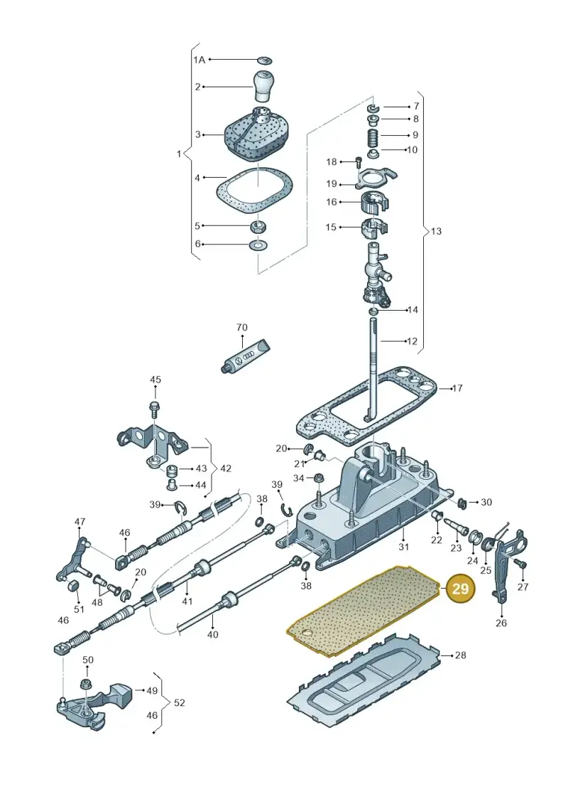 1K0711267C — Volkswagen Jetta (2013-2014) diagram 409711300, position 29