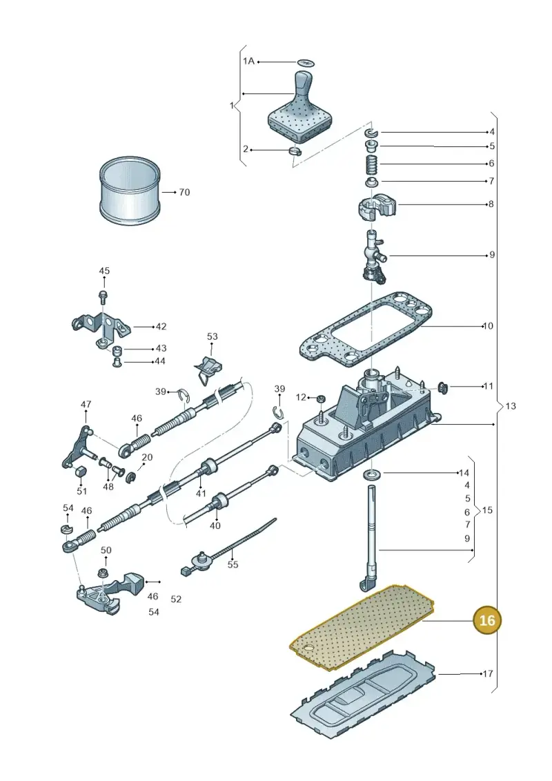 1K0711267C — Volkswagen Scirocco 2.0 (2014-2017) diagram 615711300, position 16