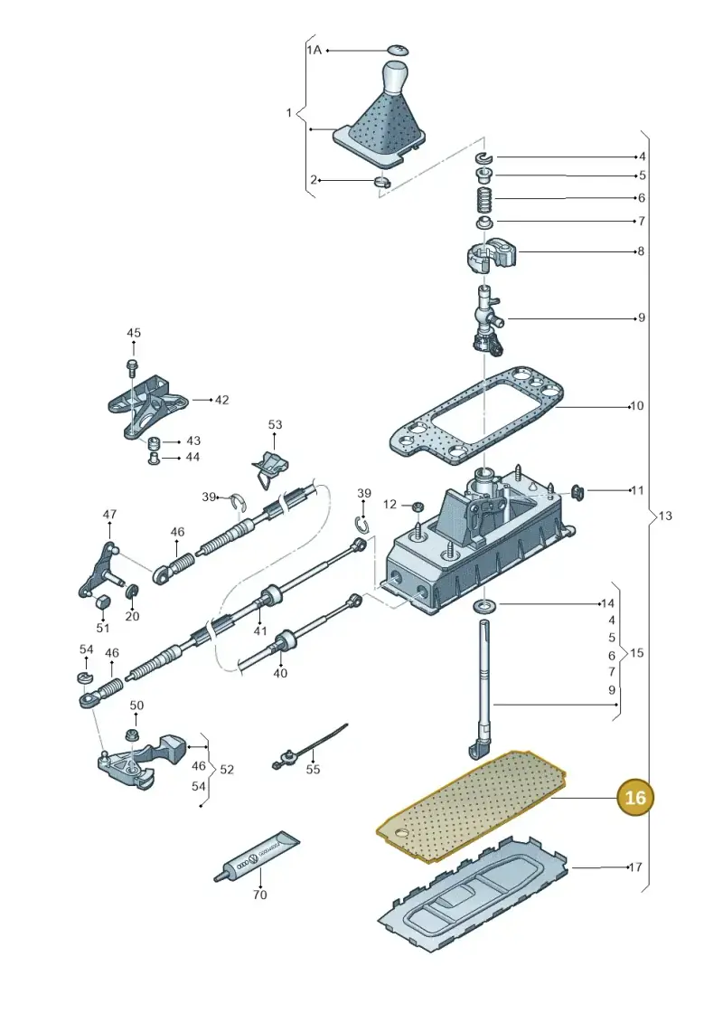 1K0711267C — Volkswagen Golf Cabriolet (2011-2016) diagram 691711300, position 16
