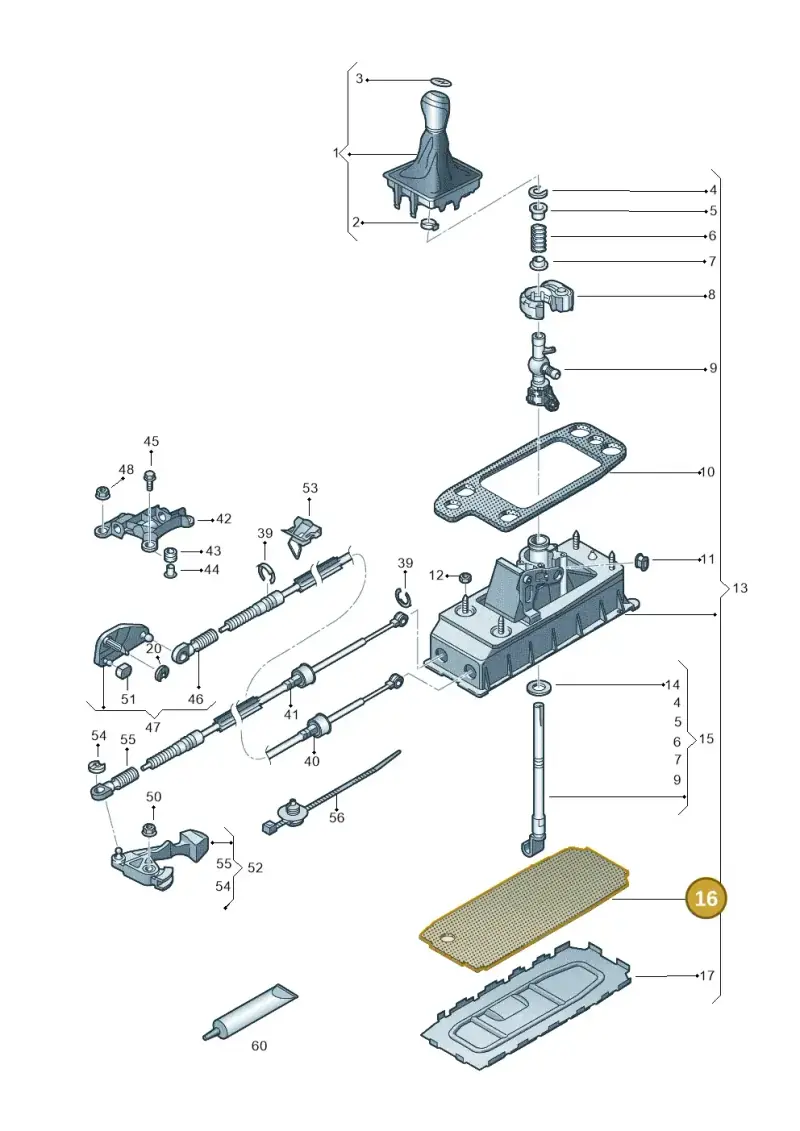 1K0711267C — Volkswagen Caddy kombi (2015-2020) diagram 866711300, position 16