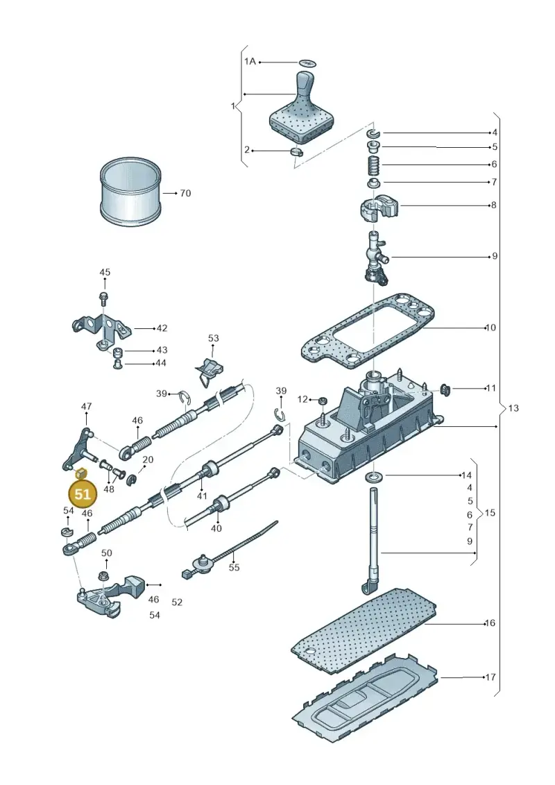 1K0711550A — Volkswagen EOS-Cabriolet-Coupe (2006-) diagram 615711300, position 51