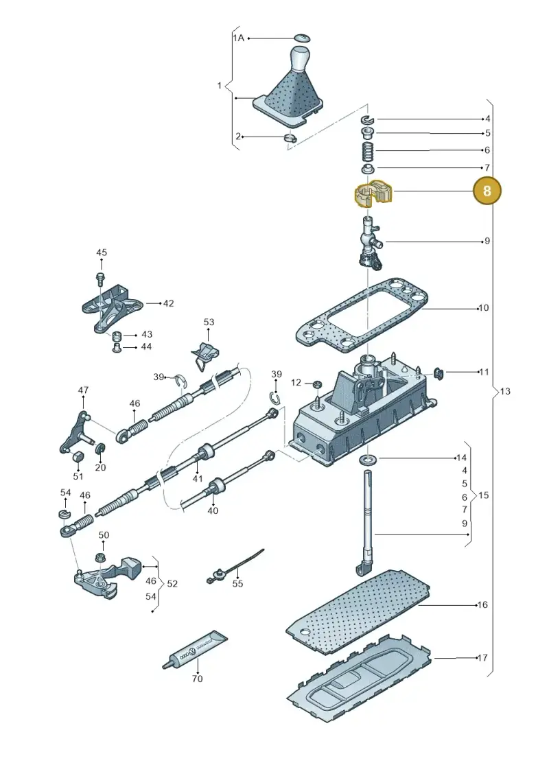 1K0711699A — Volkswagen Golf Cabriolet (2011-2016) diagram 691711300, position 8