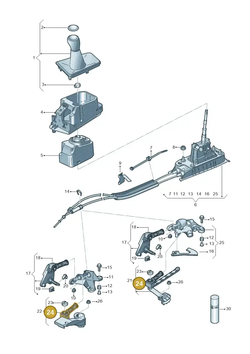 1K0711761D — Volkswagen Golf 2.0 BlueMotion (2019-2024) diagram 5h0711030, position 24