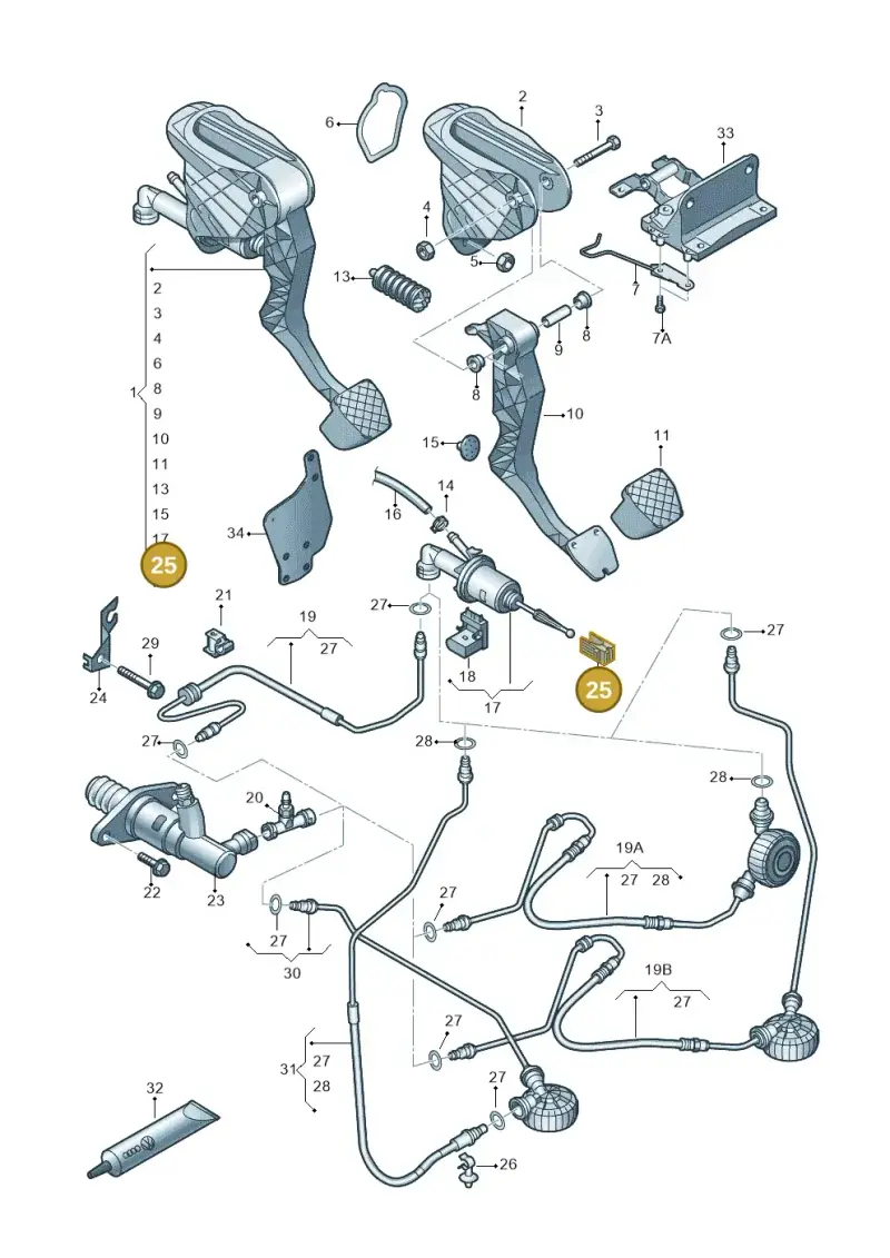1K0721357C — Volkswagen Scirocco 2.0 (2014-2017) diagram 409721250, position 25