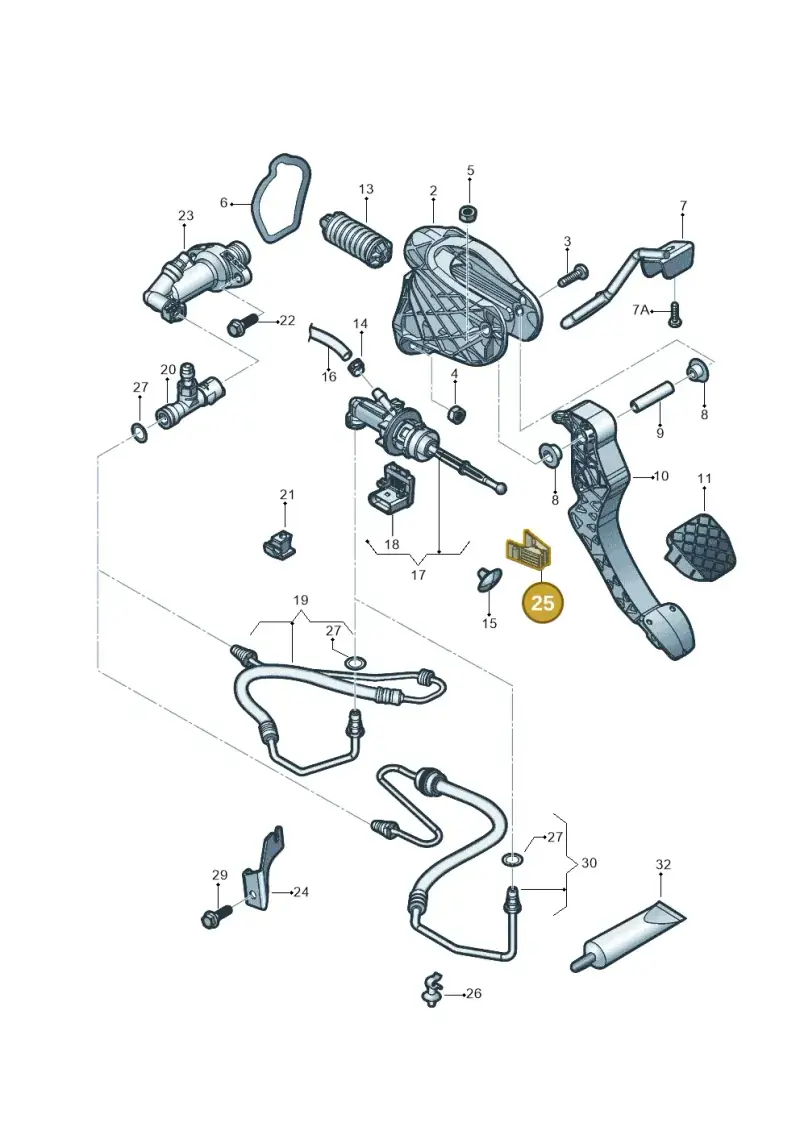 1K0721357C — Volkswagen Jetta 1.6 (2014-2018) diagram 854721025, position 25