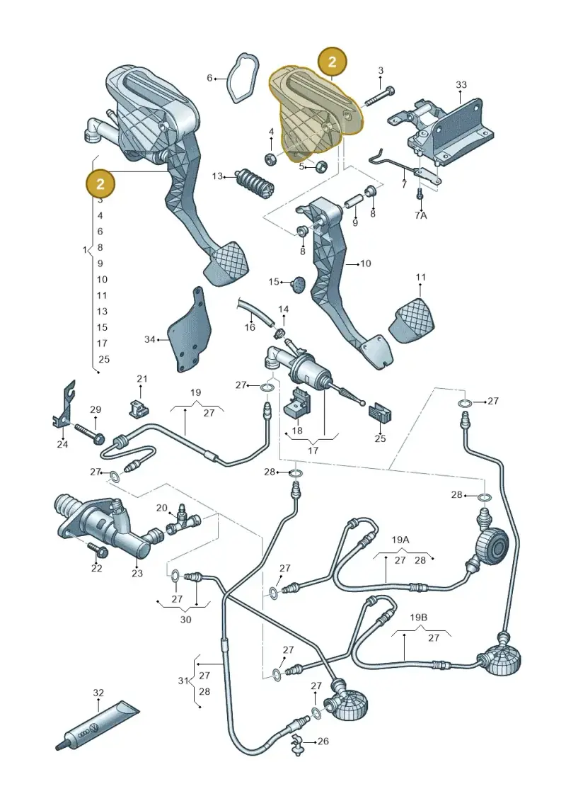 1K0721373N — Volkswagen Scirocco 2.0 (2014-2017) diagram 409721250, position 2