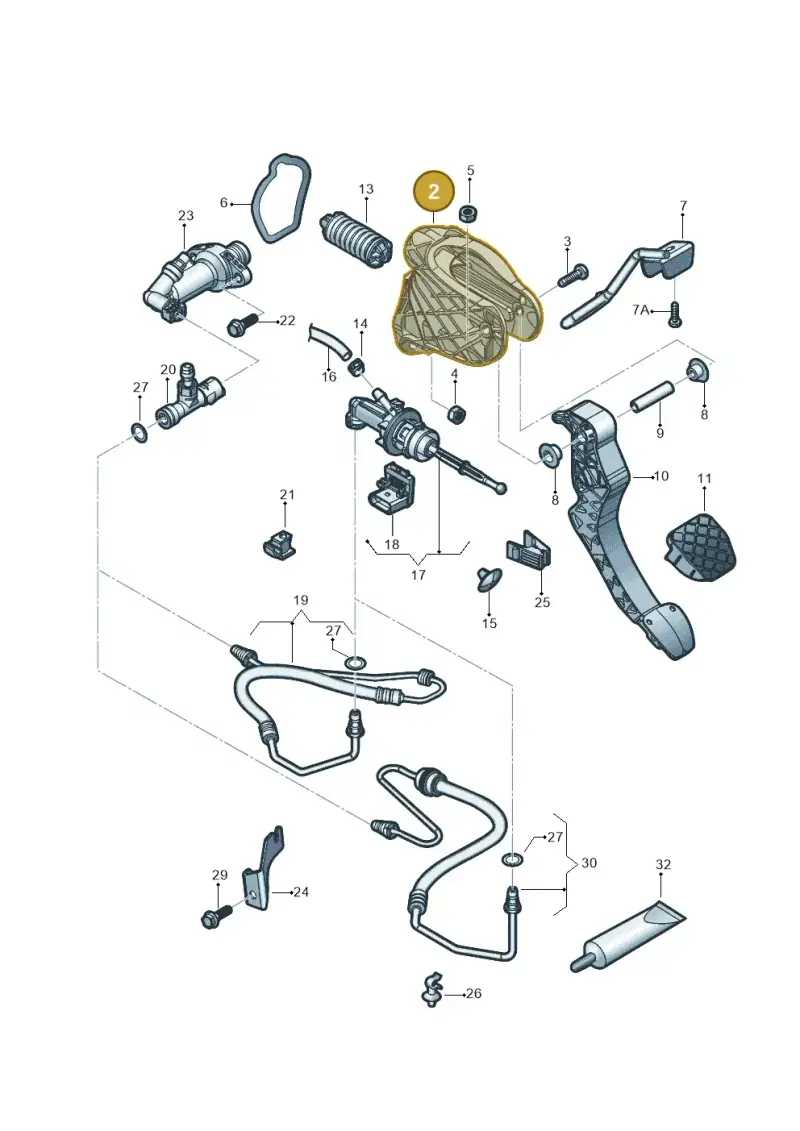 1K0721373N — Volkswagen Jetta 1.6 (2014-2018) diagram 854721025, position 2