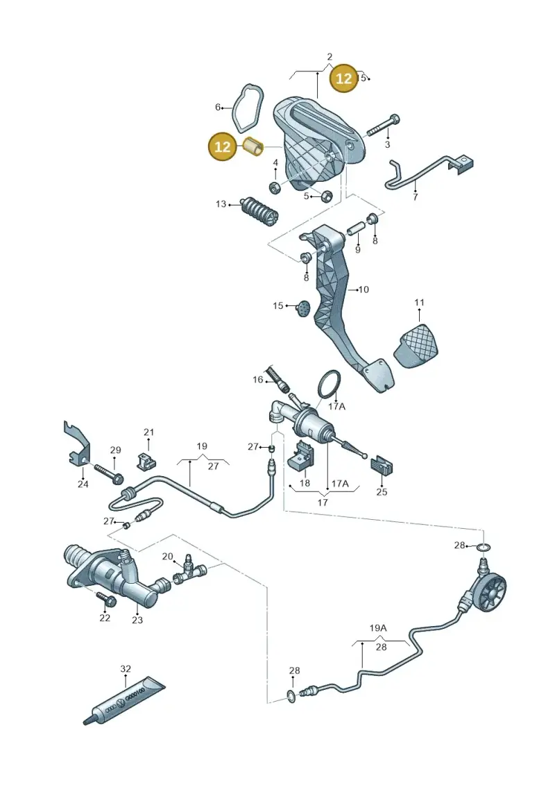 1K0721389B — Volkswagen New Passat (2015-2022) diagram 691721250, position 12