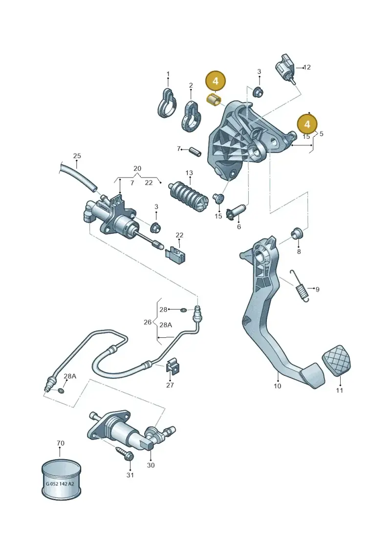 1K0721389B — Volkswagen Polo (2014-2022) diagram 794721250, position 4