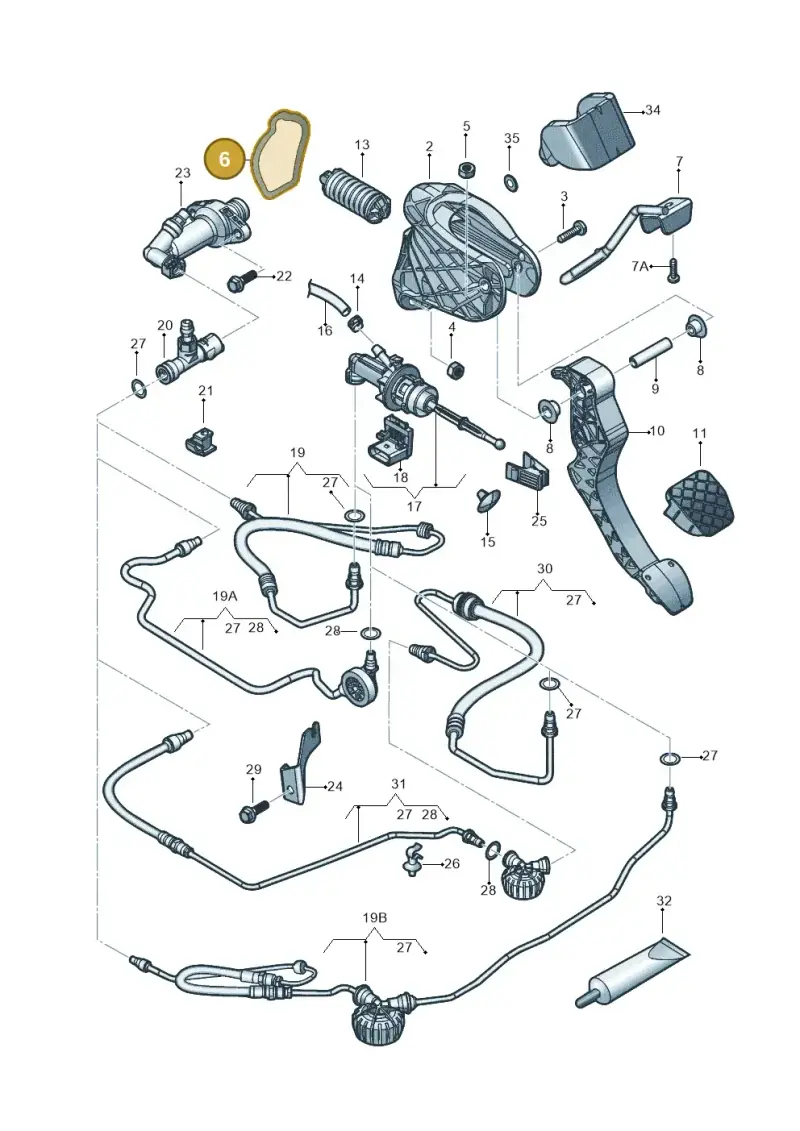 1K0721410C — Volkswagen Beetle (2016-2019) diagram 789721025, position 6