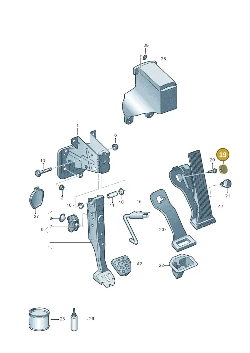 1K0721989 — Volkswagen Jetta 1.6 (2014-2018) diagram 649721600, position 19