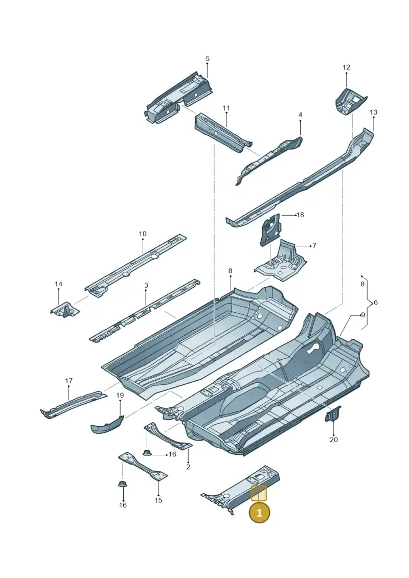 1K0801775D — Volkswagen Jetta variant (2009-2014) diagram 684803100, position 1