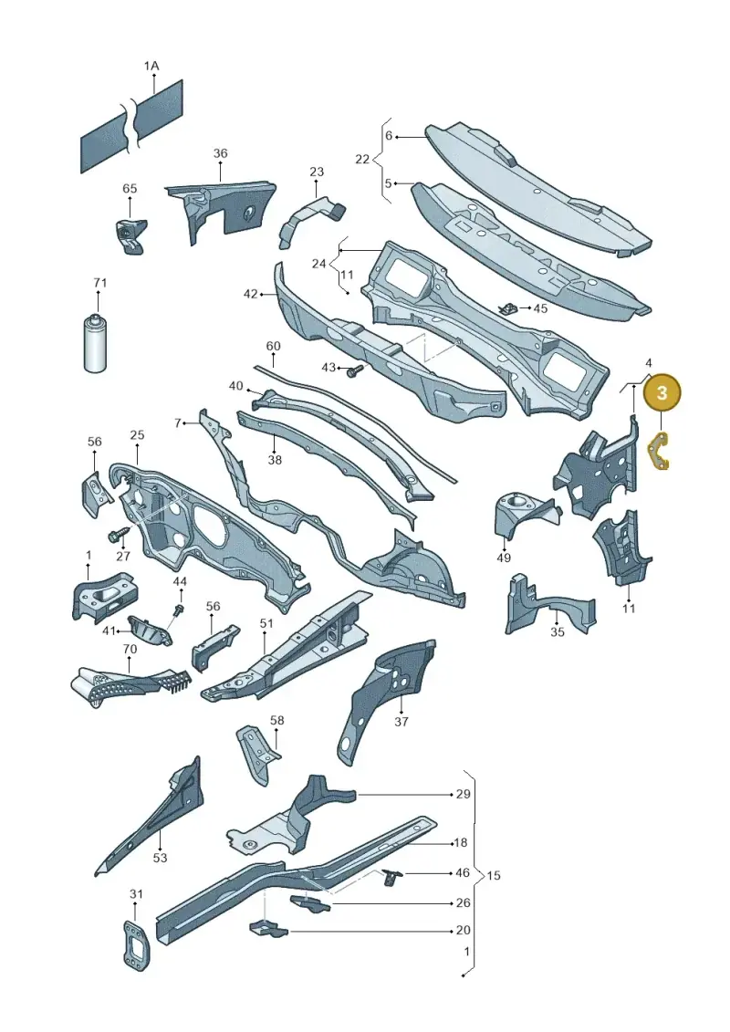1K0802122A — Volkswagen Golf Plus (2011-2014) diagram 459803000, position 3