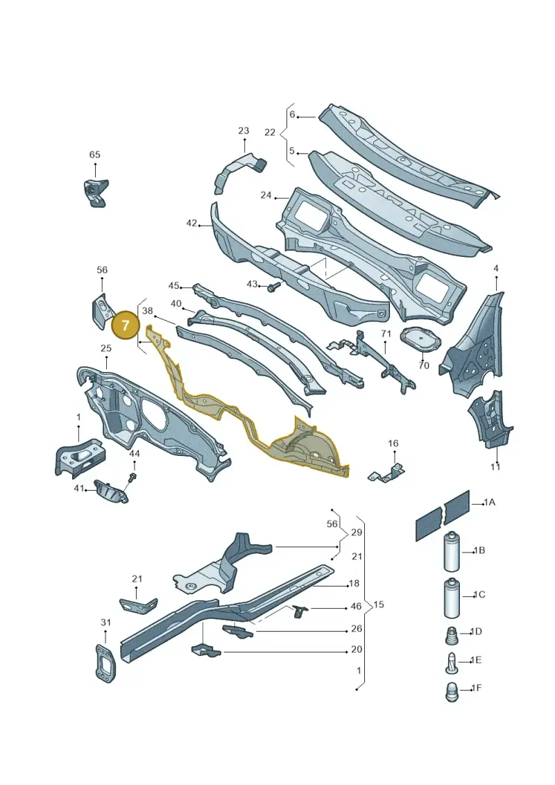 1K0802165A — Volkswagen Scirocco 2.0 (2008-2014) diagram 651803000, position 7